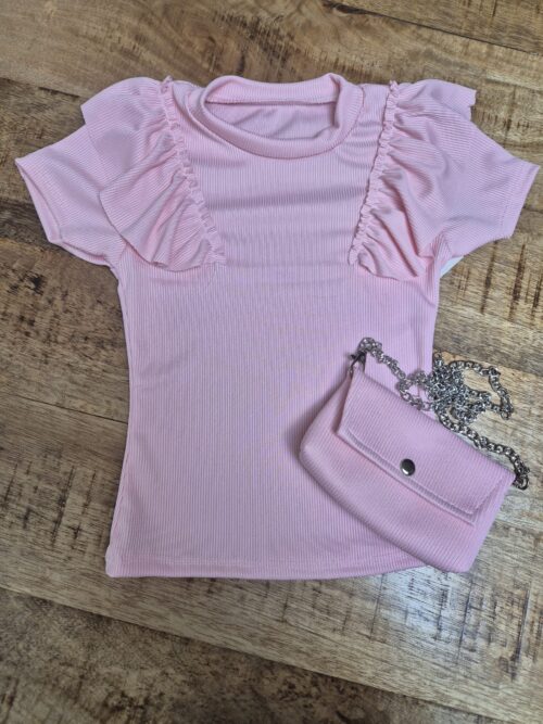 Ruffle Shirt met Mini Tasje - Afbeelding 4