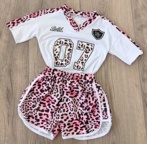 Football Leopard set roze