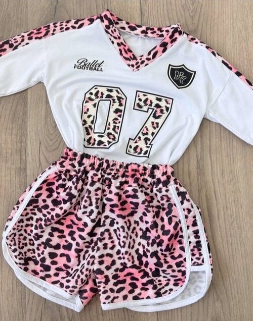 Football Leopard set roze